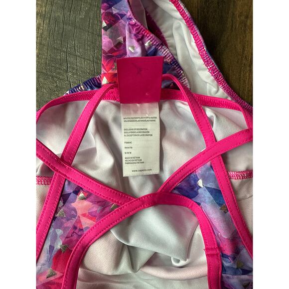 Girls CAPEZIO Future Star Pink w/Silver Accents Leotard (CM) - Picture 4 of 5